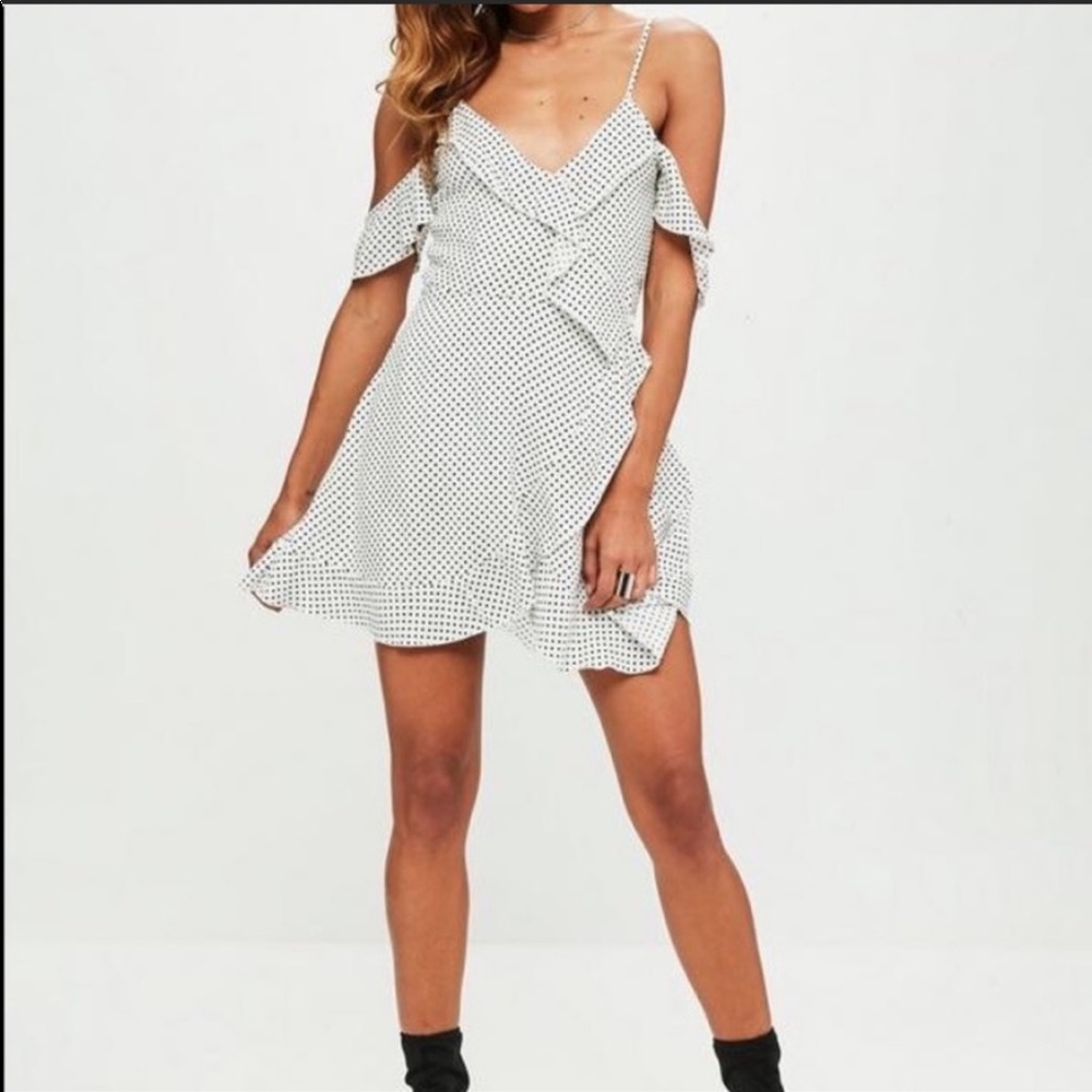 Missguided polka dot mini tea dress